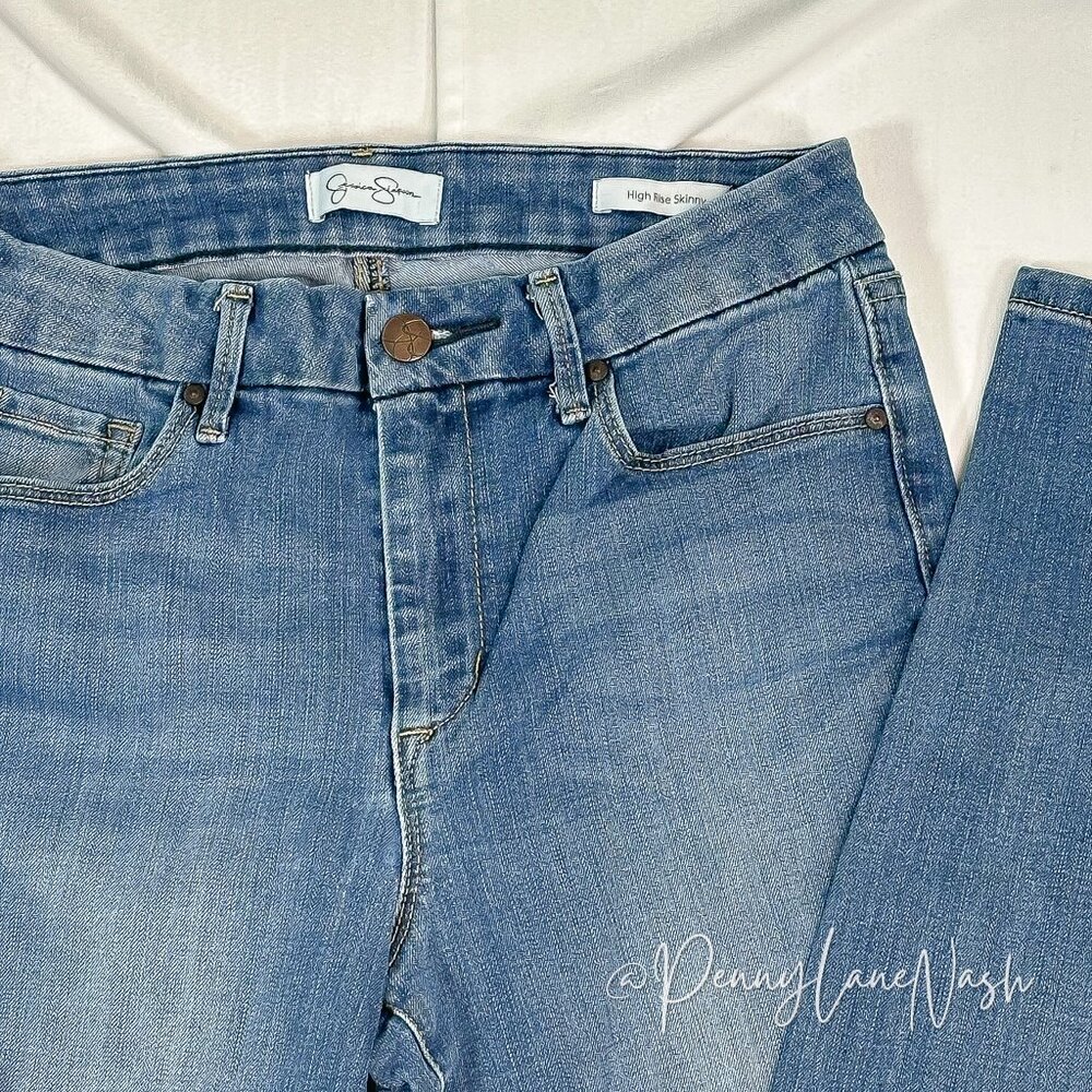 Jessica Simpson High Rise Skinny Jeans Size 4 Blue - Picture 5 of 12